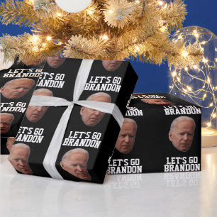 LET'S GO BRANDON BIDEN CHRISTMAS WRAPPING PAPER