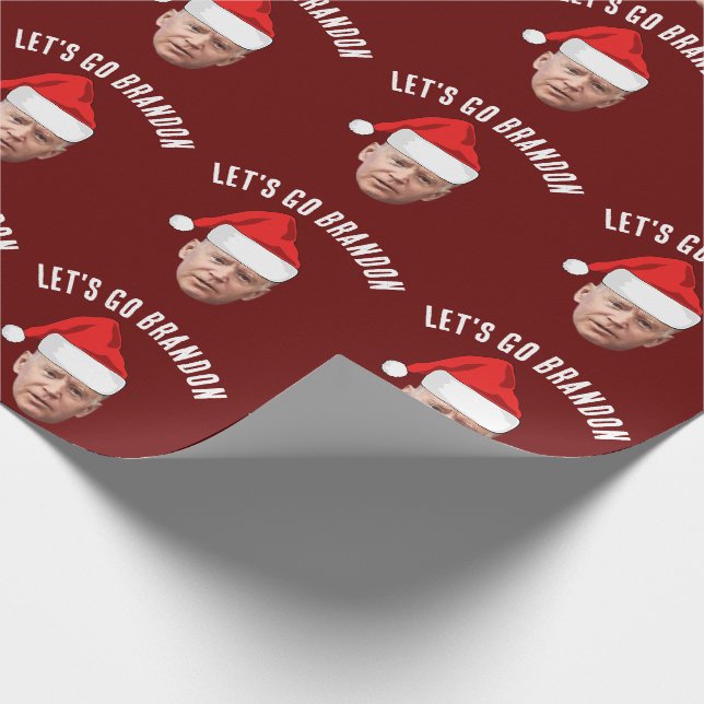 LET'S GO BRANDON BIDEN CHRISTMAS WRAPPING PAPER (Corner)