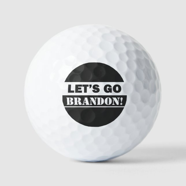 "Let's Go Brandon" Black And White Golf Balls (Front)