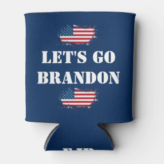 LET'S GO BRANDON Can Cooler-Blue Can Cooler