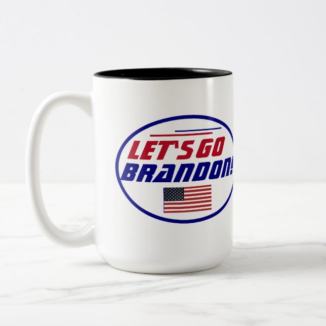 Let's go Brandon Car Magnet Two-Tone Coffee Mug (Left)
