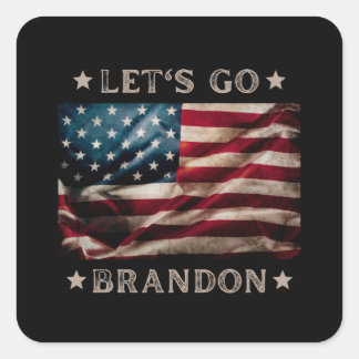 Lets Go Brandon Chant Reporter Square Sticker
