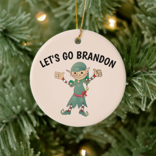 LET'S GO BRANDON! CHRISTMAS ELF ORNAMENT