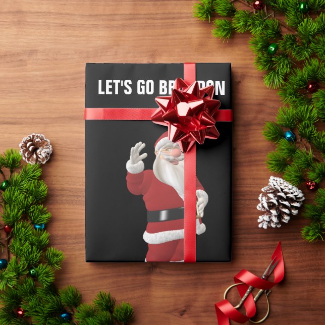 LET'S GO BRANDON CHRISTMAS SANTA Wrapping Paper (Holiday Gift)