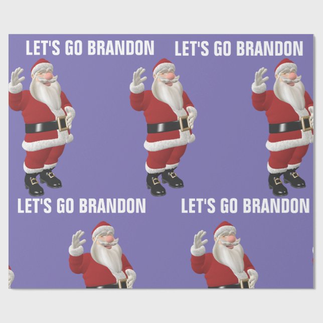 LET'S GO BRANDON CHRISTMAS SANTA Wrapping Paper (Flat)