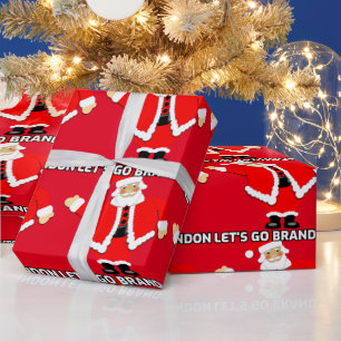 LET'S GO BRANDON CHRISTMAS  SANTA Wrapping Paper
