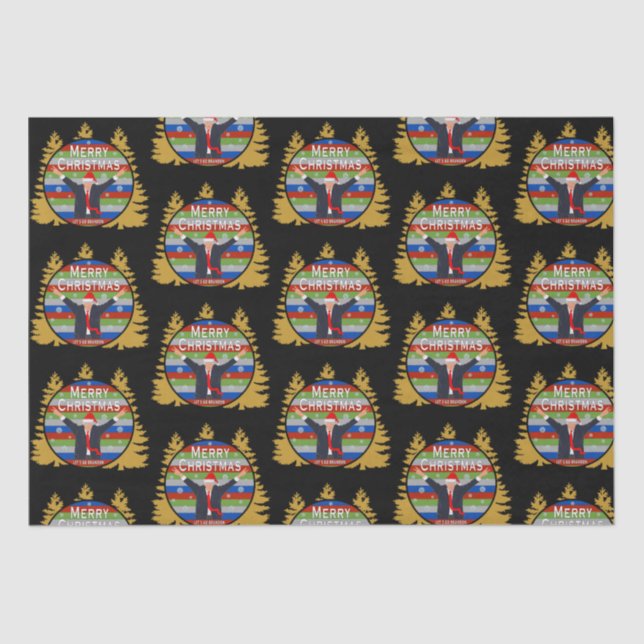 Let's Go Brandon Christmas Trump Snowflake Holiday Tissue Paper (Front)