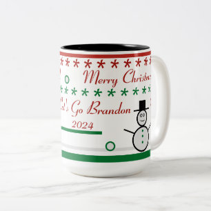 Let's Go Brandon Christmas Two-Tone Coffee Mug