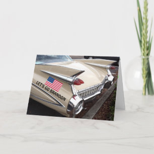 LET'S GO BRANDON CLASSIC CAR FINS CHRIISTMAS CARDS