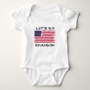 Let's Go Brandon Conservative Anti Liberal US Flag Baby Bodysuit