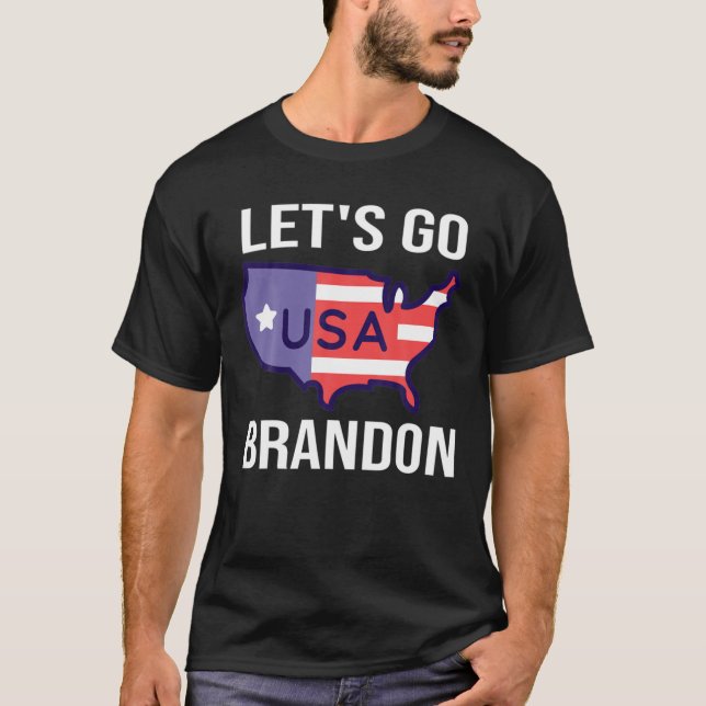 Let's Go Brandon Conservative Anti Liberal US Flag T-Shirt (Front)