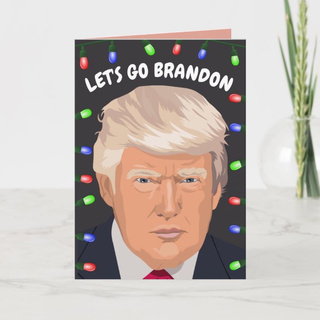 LET'S GO BRANDON DONALD TRUMP Christmas cards (Front)