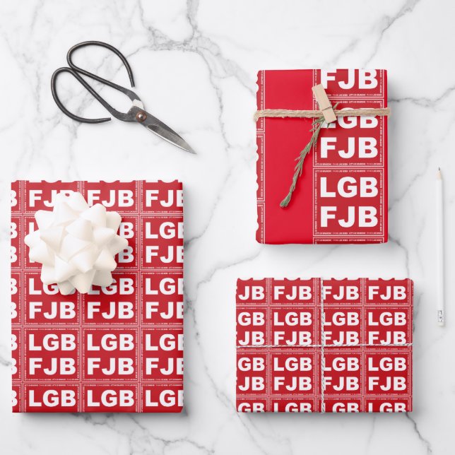 Let's Go Brandon! F**k Joe Biden LGB FJB Wrapping Paper Sheet (Front)
