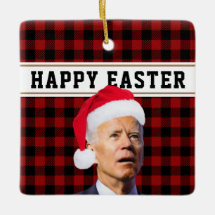 Let's Go Brandon FJB Xmas, Happy Easter Ceramic Ornament