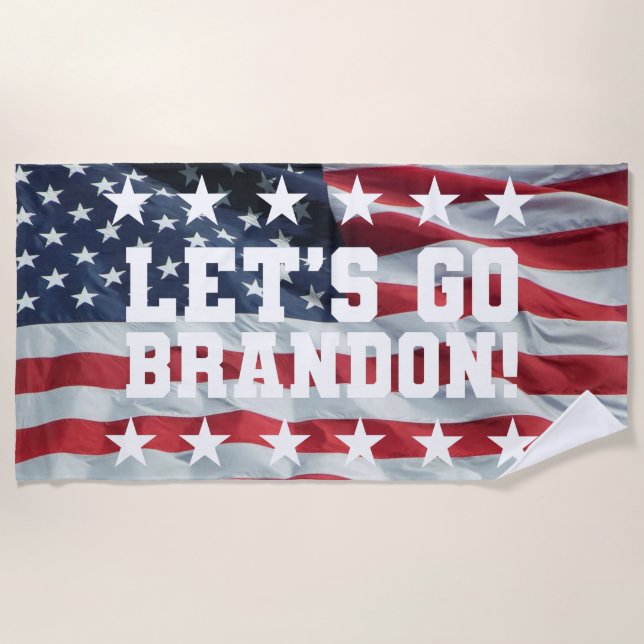 LET'S GO BRANDON! [Font 6] Beach Towel (Front)