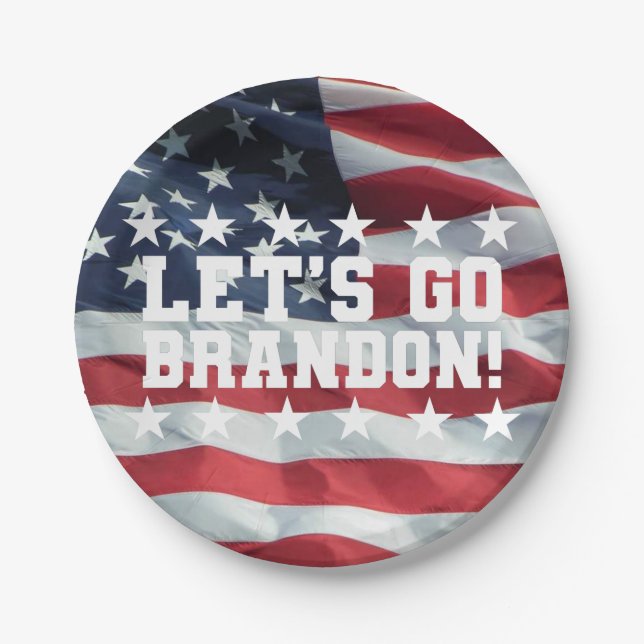 LET'S GO BRANDON! [Font 6] Paper Plates (Front)