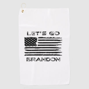 Let's Go Brandon Funny Biden Chant Distressed Flag Golf Towel