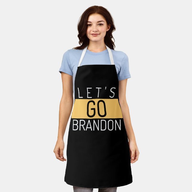 LETS GO BRANDON FUNNY MOM DAD KITCHEN APRON (Worn)