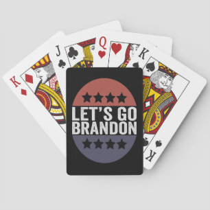 Let's go Brandon Funny Patriotic American Flag Playing Cards