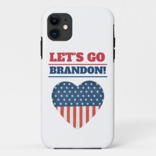 "Let's Go Brandon!" Heart American Flag Hoodie Case-Mate iPhone Case