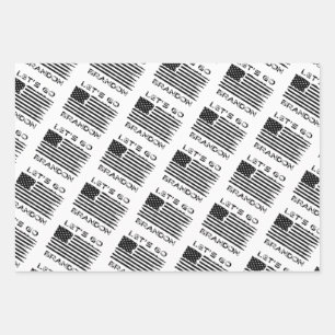 Let's Go Brandon Joe Biden Distressed Flag Wrappin Wrapping Paper Sheet