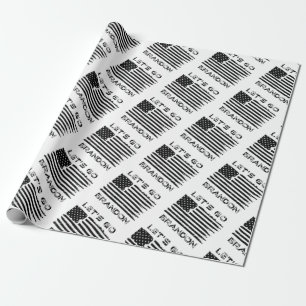 Let's Go Brandon Joe Biden Distressed Flag Wrapping Paper