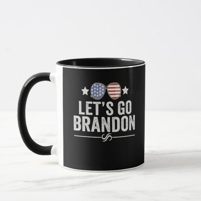 Let's go Brandon Patriotic American Sunglasses Mug (Left)