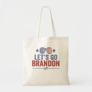 Let's go Brandon Patriotic American Sunglasses Tote Bag