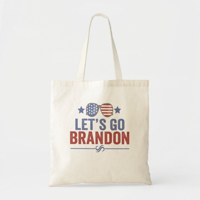 Let's go Brandon Patriotic American Sunglasses Tote Bag (Front)