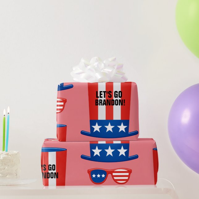 LET'S GO BRANDON! PATRIOTIC WRAPPING PAPER (Party Gifts)