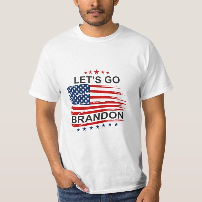 Lets go Brandon! Political Mens White TShirt (Front)