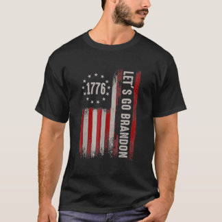 Let's Go Brandon Retro Branson USA Flag Vintage T-Shirt