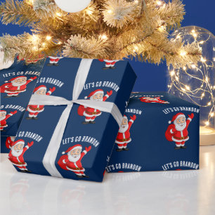 LET'S GO BRANDON SANTA CLAUS CHRISTMAS WRAPPING PAPER