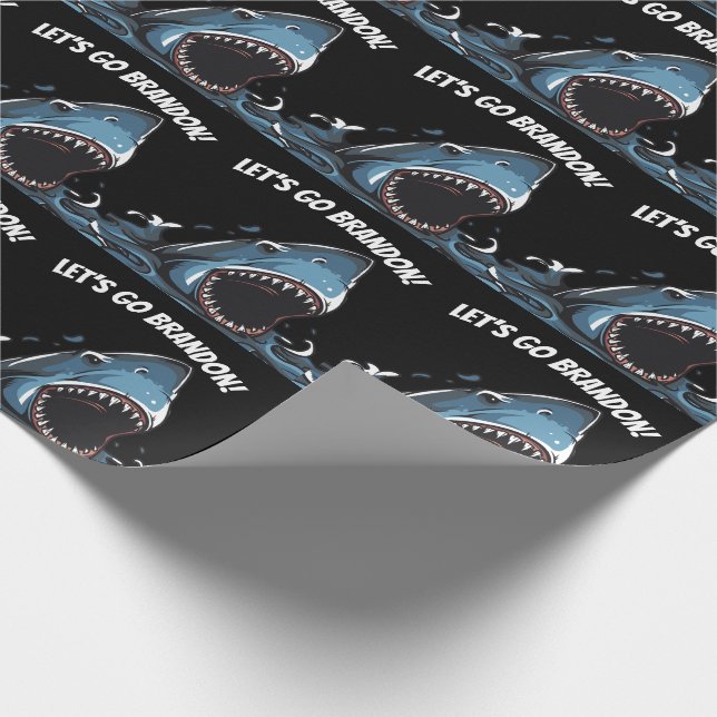 LET'S GO BRANDON SHARK WRAPPING PAPER (Corner)