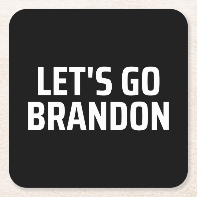 let's go brandon square paper coaster (Front)