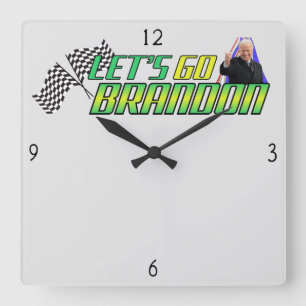 Let's Go Brandon Square Wall Clock