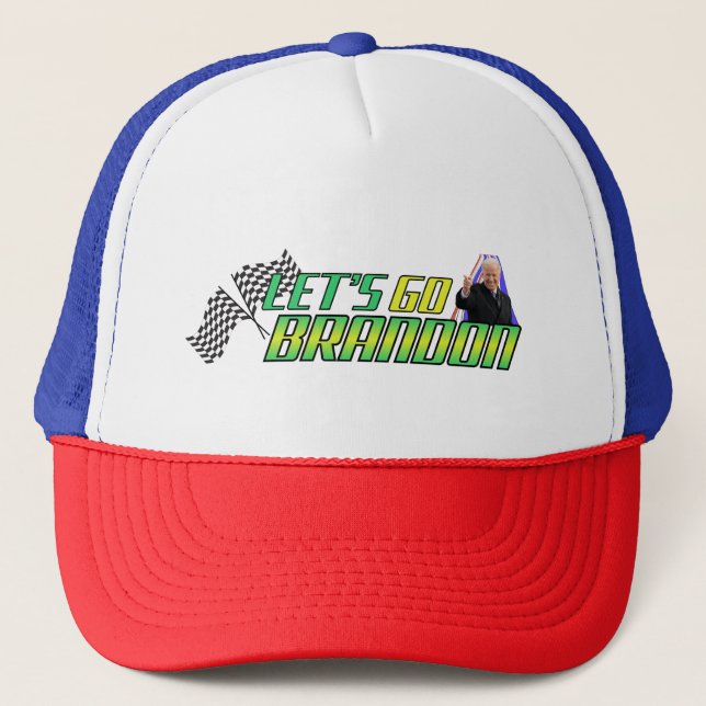 Let's Go Brandon T-Shirt Trucker Hat (Front)