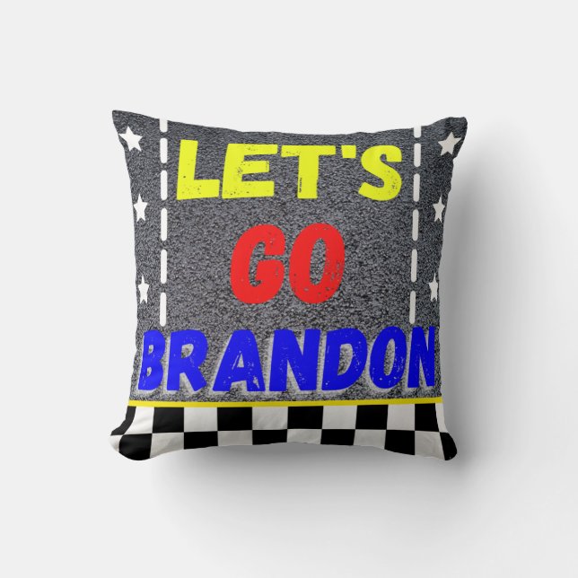 Let's Go Brandon Throw Pillow (Front)