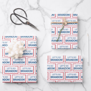 Let's Go Brandon Trump 2024 Funny Christmas Wrapping Paper Sheet