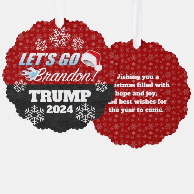 Lets Go Brandon Trump 2024 Ornament (Front/Back)