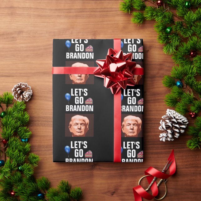 LET'S GO BRANDON TRUMP BIRTHDAY  WRAPPING PAPER (Holiday Gift)