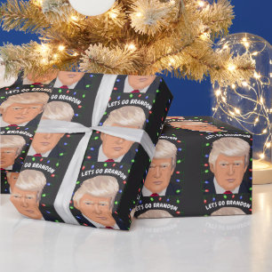 LET'S GO BRANDON TRUMP Christmas WRAPPING PAPER