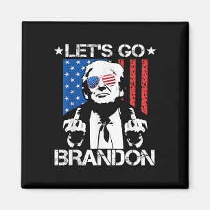 Lets Go Brandon Trump Middle Finger Flag  Magnet