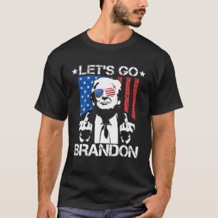 Let's Go Brandon Trump Middle Finger Flag T-Shirt
