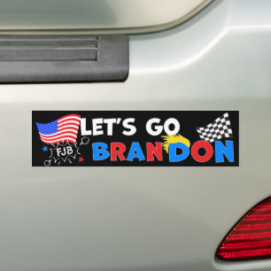 LETS GO BRANDON with Trump Hair Bumper Sticker