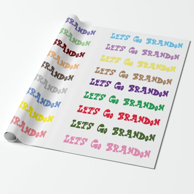 Lets Go Brandon Wrapping Paper (Unrolled)