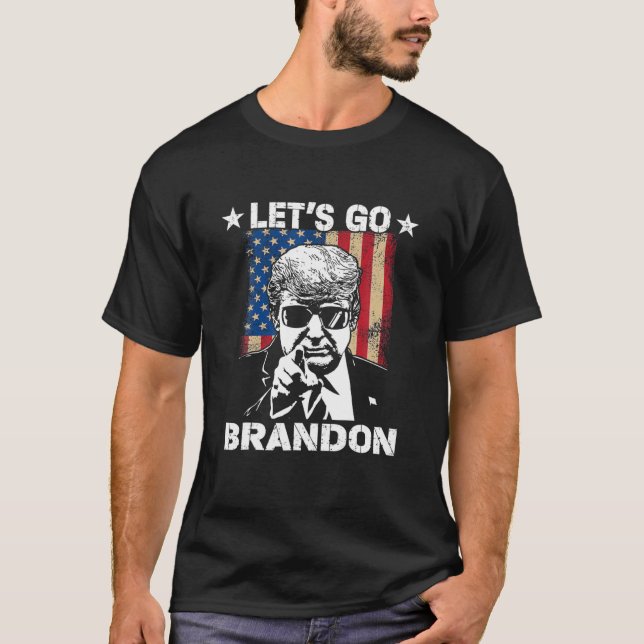 Lets Go Branson Brandon Trump And America Flag T-Shirt (Front)