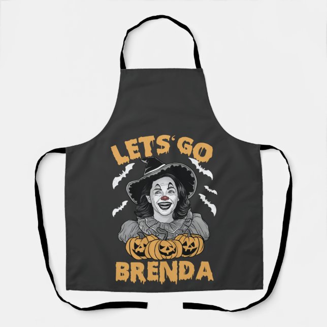 Let's Go Brenda Spooky Halloween Kamala Harris  Apron (Front)