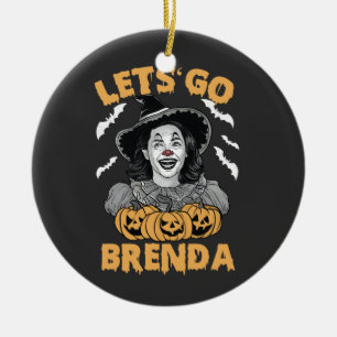 Let's Go Brenda Spooky Halloween Kamala Harris Ceramic Ornament