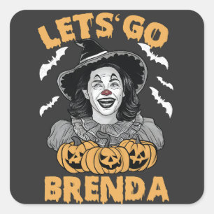 Let's Go Brenda Spooky Halloween Kamala Harris Square Sticker